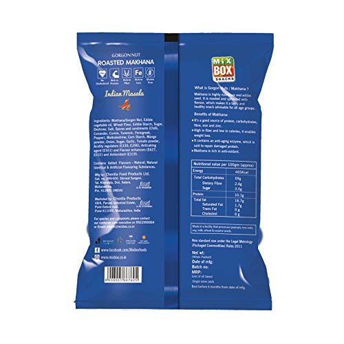 Pravin Mixbox Makhana - Indian Masala 32gm - Back